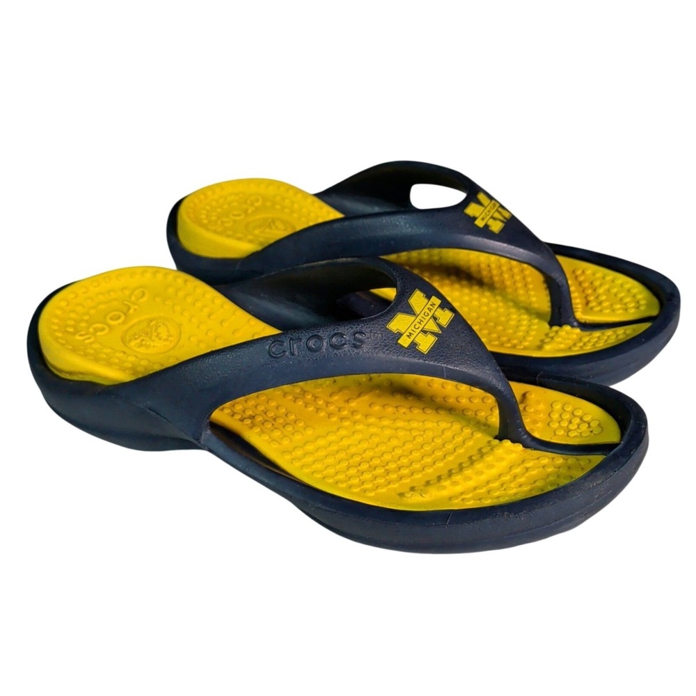 Crocs Modi Sandals Womens Size 6 University Of Michigan Blue Yellow Collegiate
